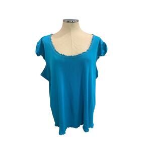 Size 22/24 Cacique Sleepwear Womens Ribbed Short Sleeve Sleep Shirt